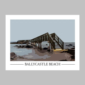 Ballycastle Beach Vintage Style Poster