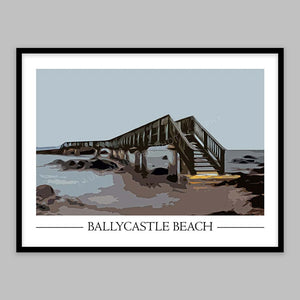 Ballycastle Beach Vintage Style Poster