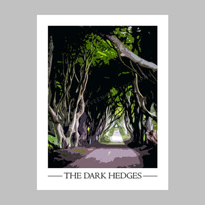 Dark Hedges Vintage Style Poster