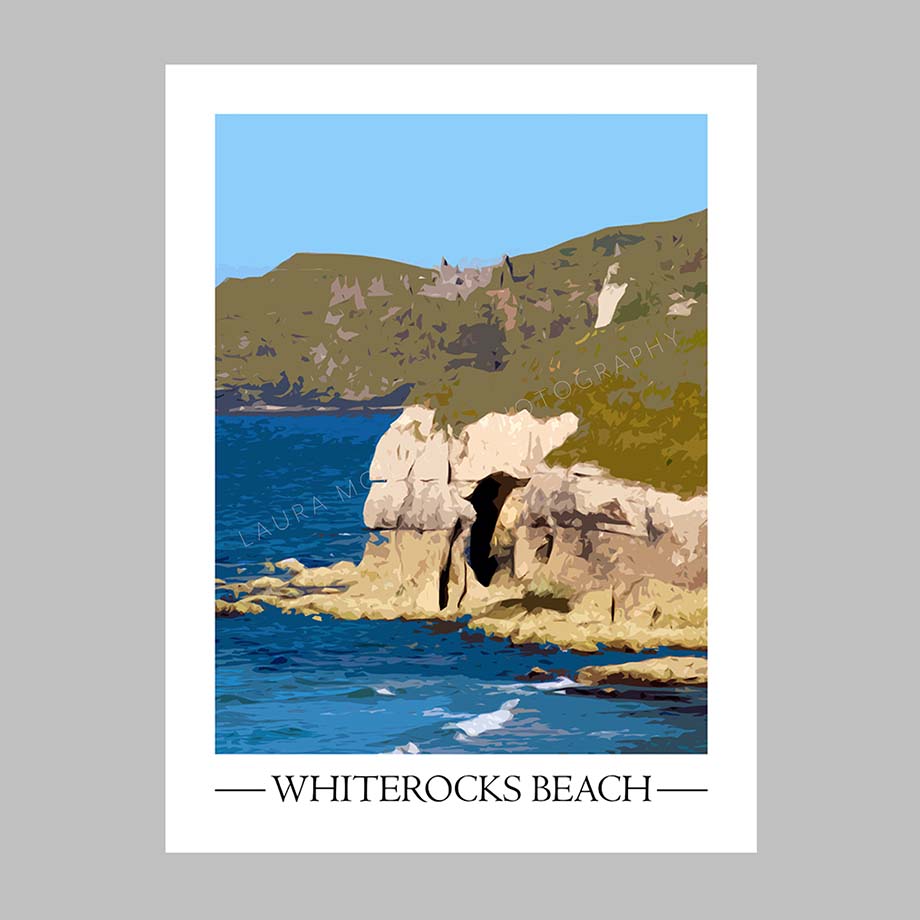 Whiterocks Beach Vintage Style Poster