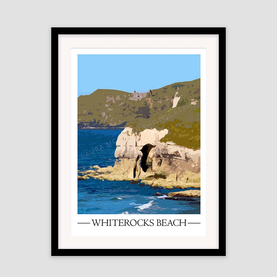 Whiterocks Beach Vintage Style Poster